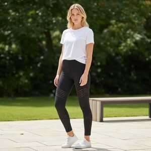 Black Leggings w/ Mesh Panels